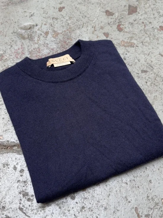 Gucci Women’s Medium Wool Navy Crewneck Sweater CBK - Picture 2 of 6